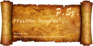 Pfeiffer Szegfű névjegykártya